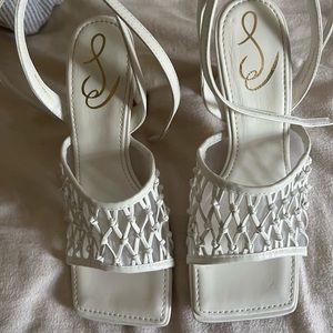 Sam Edelman Candice ankle strap sandal white NWOB